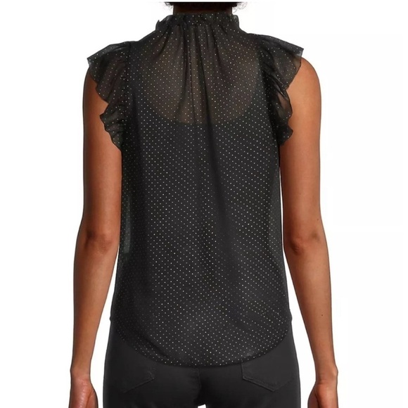 🌹NWT:MICHAEL Michael Kors Dewdrop Chiffon Ruffle Top - Picture 3 of 10